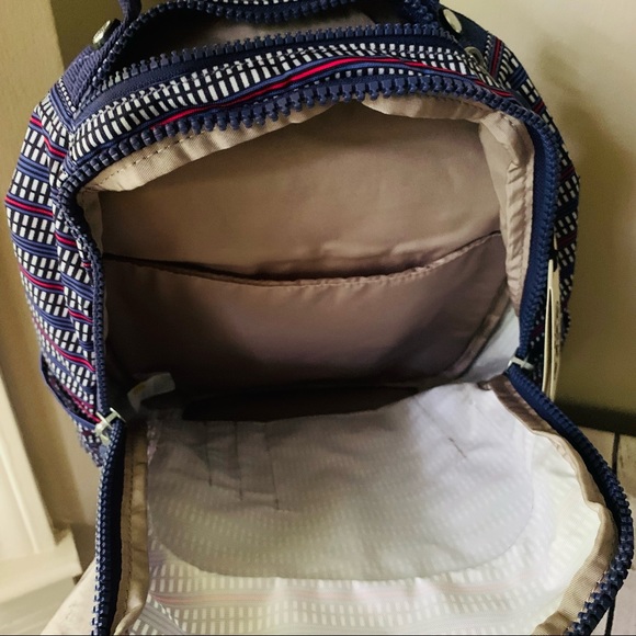 Kipling Small Backpack SEOUL Tablet Protection BLUE GEO PRINT - Picture 7 of 8